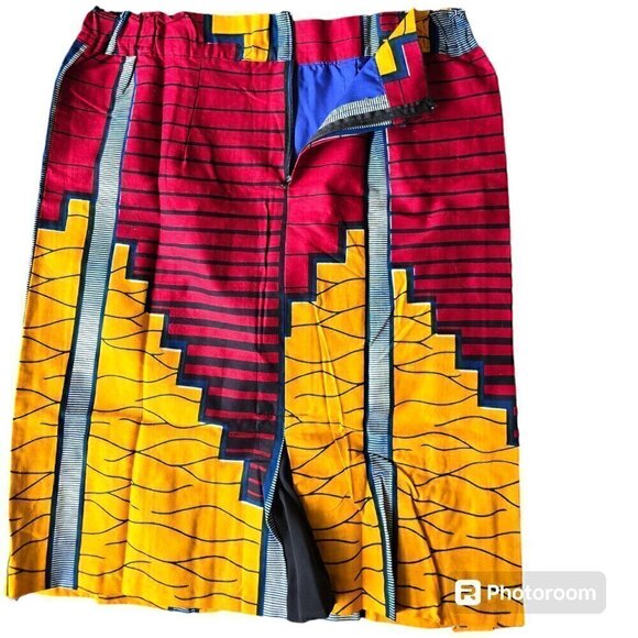 Ankara Geometrical Pattern print Pencil Skirt.. size medium - Picture 3 of 5